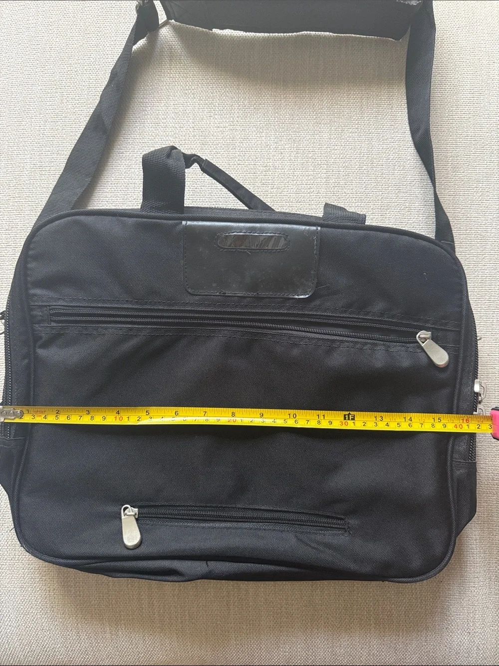 Classic Black Laptop Bag with Dual Front Pockets